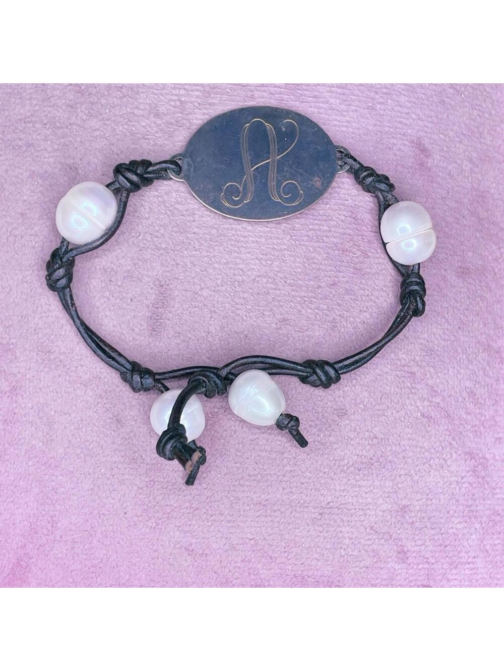 432. Monogram A Handmade Bracelet Bronze
